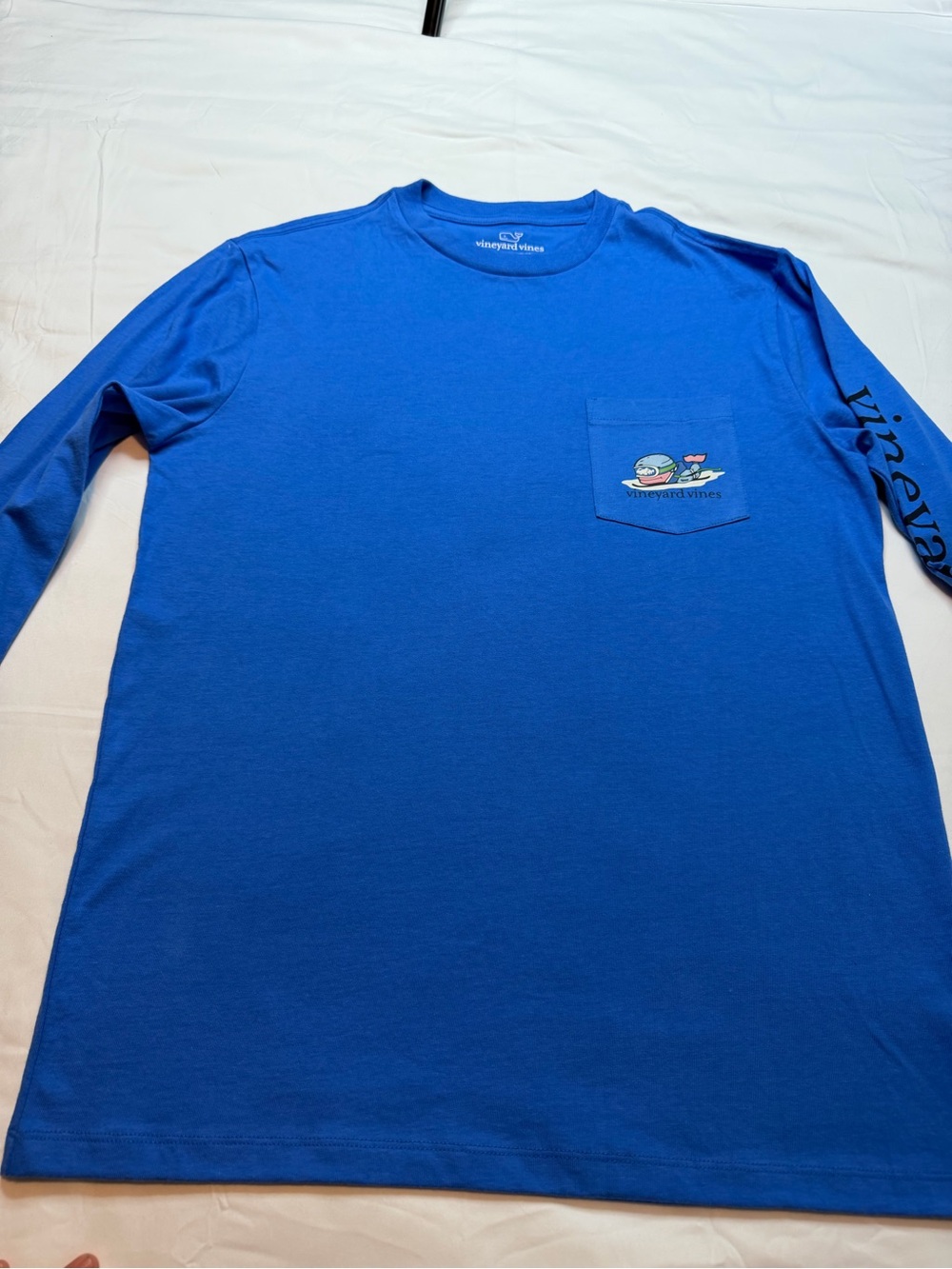Vineyard Vines Men's Long Sleeve Pocket Tee - Royal Blue with Pocket Graphic